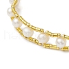 Natural Cultured Freshwater Pearl & Glass Seed Beaded Bracelets BJEW-JB11149-3