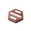 3-Slot Hexagon Walnut Wood Ring Display Stands PW-WG36263-03-1