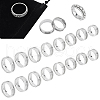 Unicraftale 16Pcs 8 Size 201 Stainless Steel Grooved Finger Ring Settings STAS-UN0041-45-1