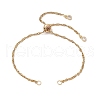 2Pcs 2 Colors 304 Stainless Steel Singapore Chain Slider Bracelet Making AJEW-JB01328-2