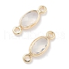 Brass Glass Connector Charms KK-C077-07G-03-1