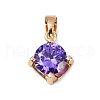 Brass Micro Pave Cubic Zirconia Pendants KK-E795-29KCG-01-2
