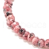 Natural Malaysia Jade(Dyed) Rondelle Beaded Stretch Bracelet with Brass BJEW-JB07967-7