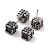 Cube 316 Surgical Stainless Steel Pave Black Cubic Zirconia Ear False Plugs for Women Men EJEW-Z050-38AS-2