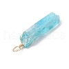 Electroplated Natural Quartz Crystal Pendants PALLOY-JF02533-01-5