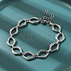 304 Stainless Steel Rhombus Link Chains Bracelets for Men & Women BJEW-D042-49P-3