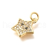 Brass Micro Pave Clear Cubic Zirconia Pendants KK-Q040-01K-G-2