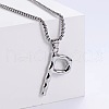 3Pcs Stainless Steel Textured Letter Pendants LW4134-16-1