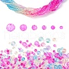 6 Styles Gradient Color Transparent Painted Glass Beads Strands DGLA-YW0001-28N-1