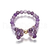 Natural Amethyst Finger Rings RJEW-TA00204-01-2