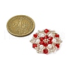 Glass Seed Beaded Flower Pendants PALLOY-MZ00513-01-2