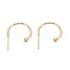 304 Stainless Steel C-shaped Hoop Circle Ball Stud Earrings X-STAS-K204-04G-1