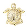 Brass Micro Pave Clear Cubic Zirconia Beads KK-V011-57G-1