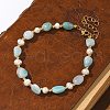 Natural Amazonite Beaded Bracelets X-BJEW-JB05265-03-8