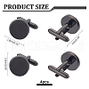 WADORN 4Pcs Stainless Steel Cuff Button STAS-WR0001-04-2