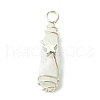 2Pcs Electroplated Natural Quartz Crystal Dyed Copper Wire Wrapped Pendants PALLOY-JF03163-02-3