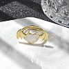 Heart with Wing Enamel Finger Rings RJEW-G337-05G-02-1