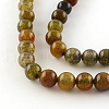 Dyed Natural Dragon Veins Agate Round Bead Strands G-R342-6mm-08-2