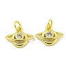 Rack Plating Brass Micro Pave Clear Cubic Zirconia Pendant KK-B091-39G-1
