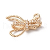 Brass Micro Pave Clear Cubic Zirconia Pendants KK-C062-075G-2