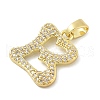 Brass Micro Pave Cubic Zirconia Pendants ZIRC-C012-01G-02-2