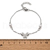 304 Stainless Steel Butterfly Link Bracelets BJEW-C098-01B-P-5