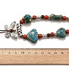 Ethnic Style Alloy & Porcelain Ceramic Beads Butterfly Pendant Tassel Y Necklaces NJEW-D308-01B-3