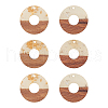 Transparent Resin & Walnut Wood Pendants RESI-CJ0001-50-1