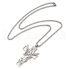 Non-Tarnish Cross Pendant Necklaces NJEW-A023-06P-2
