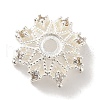 Brass Micro Pave Clear Cubic Zirconia Bead Caps KK-C072-01B-S-1