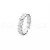 304 Stainless Steel Stripe Open Cuff Ring for Women RJEW-S405-233P-3