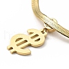 Crystal Rhinestone Dollar Sign Pendant Necklace with Herringbone Chains NJEW-I116-03G-2
