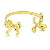 Rack Plating Bowknot Brass Cuff Bangles for Women BJEW-B106-25A-G-3