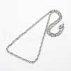 Tarnish Resistant Men's 304 Stainless Steel Rope Chain Necklaces STAS-O037-80P-2
