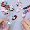 CHGCRAFT 12Pcs 12 Styles Silicone Beads SIL-CA0002-85-3