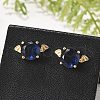 Bat Brass Glass Stud Earrings for Women EJEW-G428-15G-2