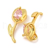 Real 18K Gold Plated Rack Plating Brass Micro Pave Cubic Zirconia Pendants KK-R153-13A-G-2