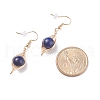 Natural Lapis Lazuli Braided Dangle Earring EJEW-JE04845-02-4