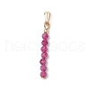 12Pcs 12 Styles Natural Mixed Stone Faceted Round Beaded Pendants PALLOY-JF03556-01-2
