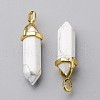 Natural Howlite Double Terminated Pointed Pendants G-G902-B21-3