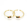 Brass Micro Pave Cubic Zirconia Cuff Rings for Women KK-T070-112-2