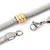 304 Stainless Steel Flat Snake Chain Necklaces for Women NJEW-G140-04GP-3