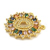 Rack Plating Brass Micro Pave Cubic Zirconia Pendants KK-C074-26G-2