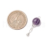 4Pcs 4 Styles Natural Carnelian & Rose Quartz & Green Aventurine & Amethyst Hot Air Balloon Pendants PALLOY-TA00227-2