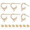 Unicraftale 8Pcs Horse Eye Brass with Clear Cubic Zirconia Stud Earrings Findings KK-UN0001-30-1