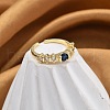 Rack Plating Brass Micro Pave Cubic Zirconia Cuff Finger Rings for Women RJEW-M028-51G-1