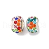 Handmade Polymer Clay Rhinestone European Beads KK-F894-10P-2
