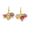 Brass Micro Pave Cubic Zirconia Pendants X-KK-N271-04G-1
