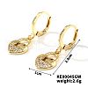 Elegant Japanese Style Copper & Zircon & Diamond Hoop Earrings HY8842-2-1