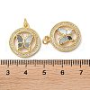 Brass Micro Pave Clear Cubic Zirconia Pendants KK-B083-37D-G-3